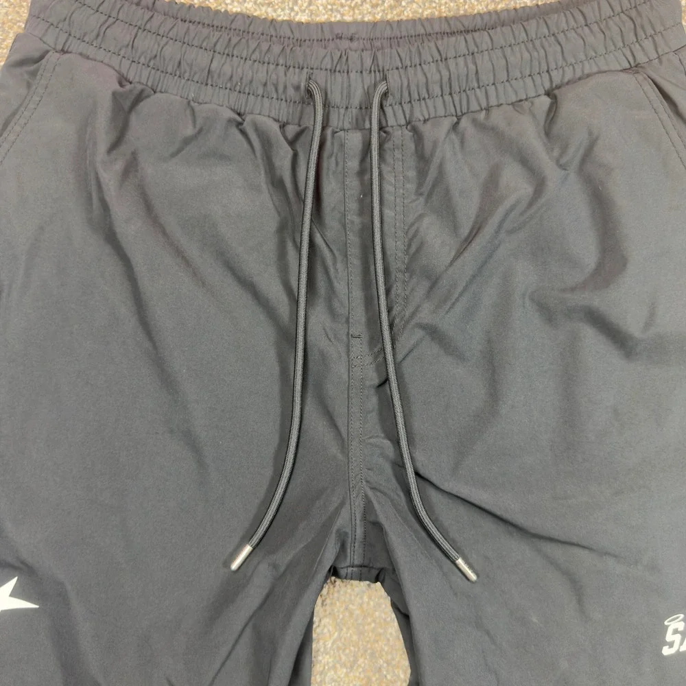 Saints Studio Mens Black Athletic Shorts XL Star Graphic Streetwear Drawstring